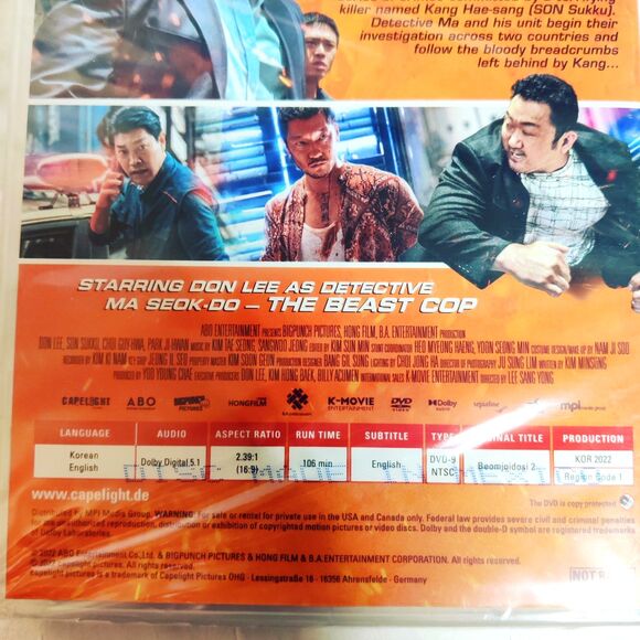 The Roundup With Sleeve ( DVD, 2022) Action, Korean/ English Sealed NEW - Picture 3 of 7